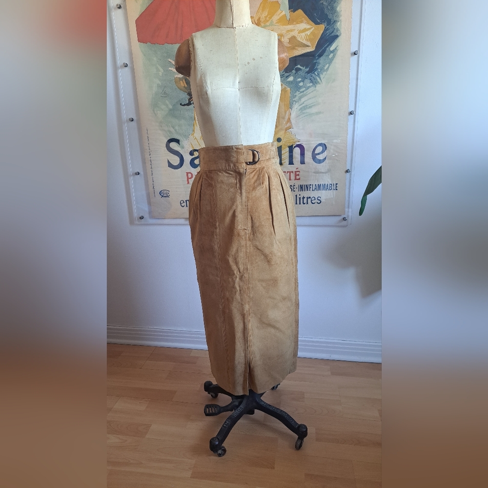 Vintage Suede Pencil Skirt